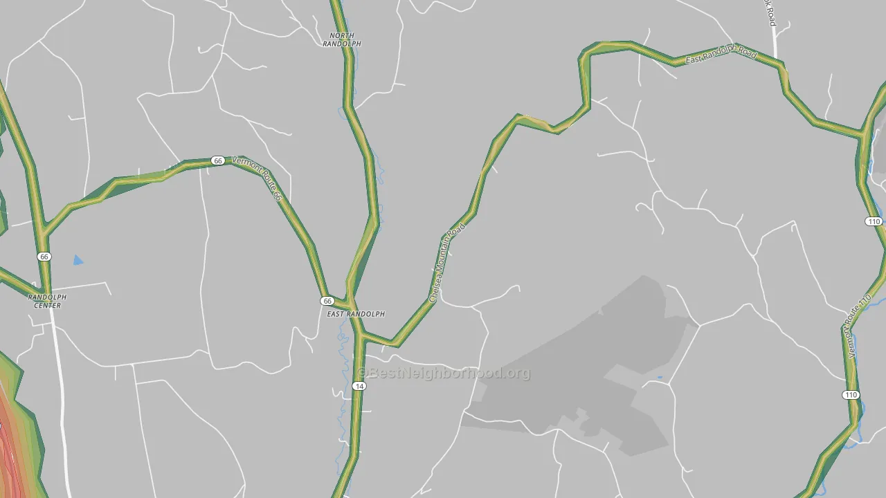 East Randolph, VT Map of Noise Levels in East Randolph