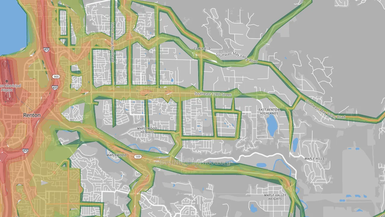 East Renton Highlands, WA Map of Noise Levels in East Renton Highlands