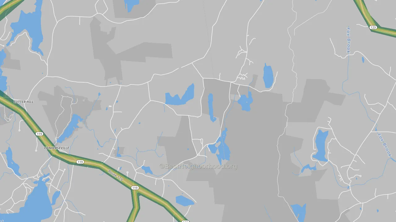 East Rindge, NH Map of Noise Levels in East Rindge