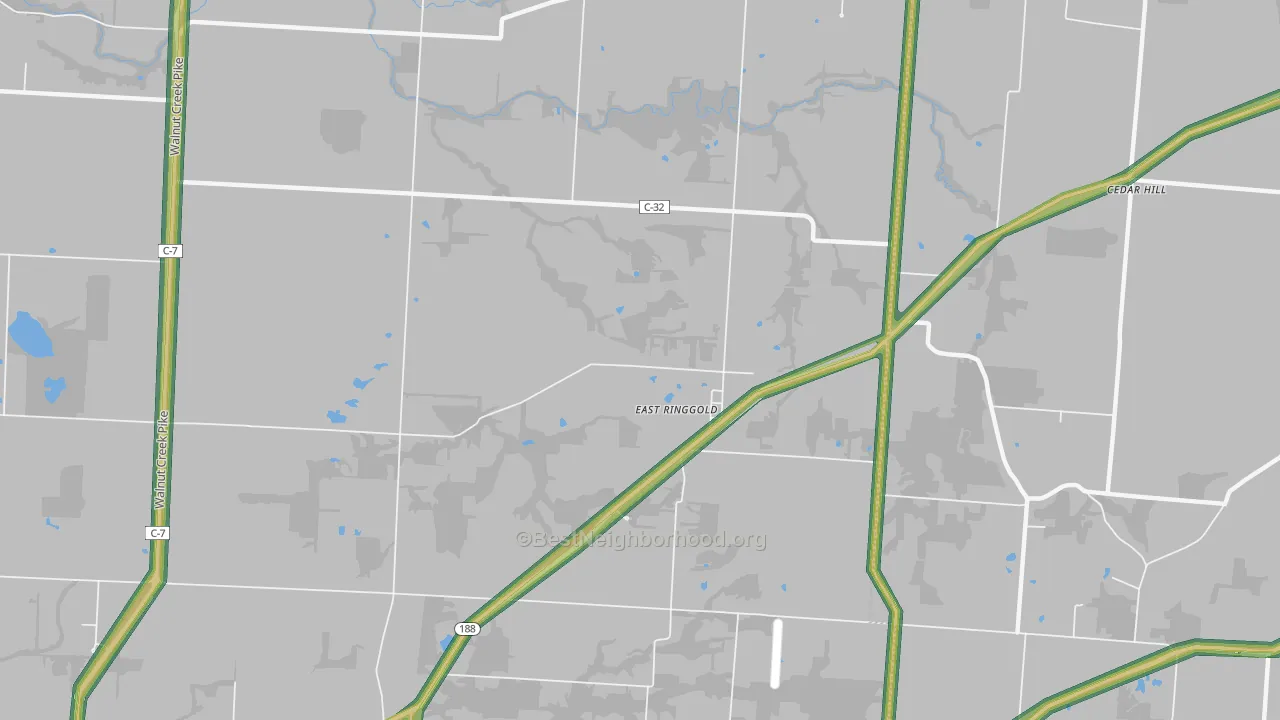 East Ringgold, OH Map of Noise Levels in East Ringgold