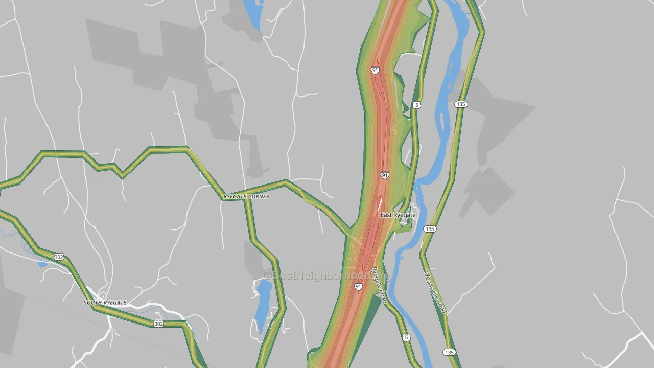 East Ryegate, VT Map of Noise Levels in East Ryegate