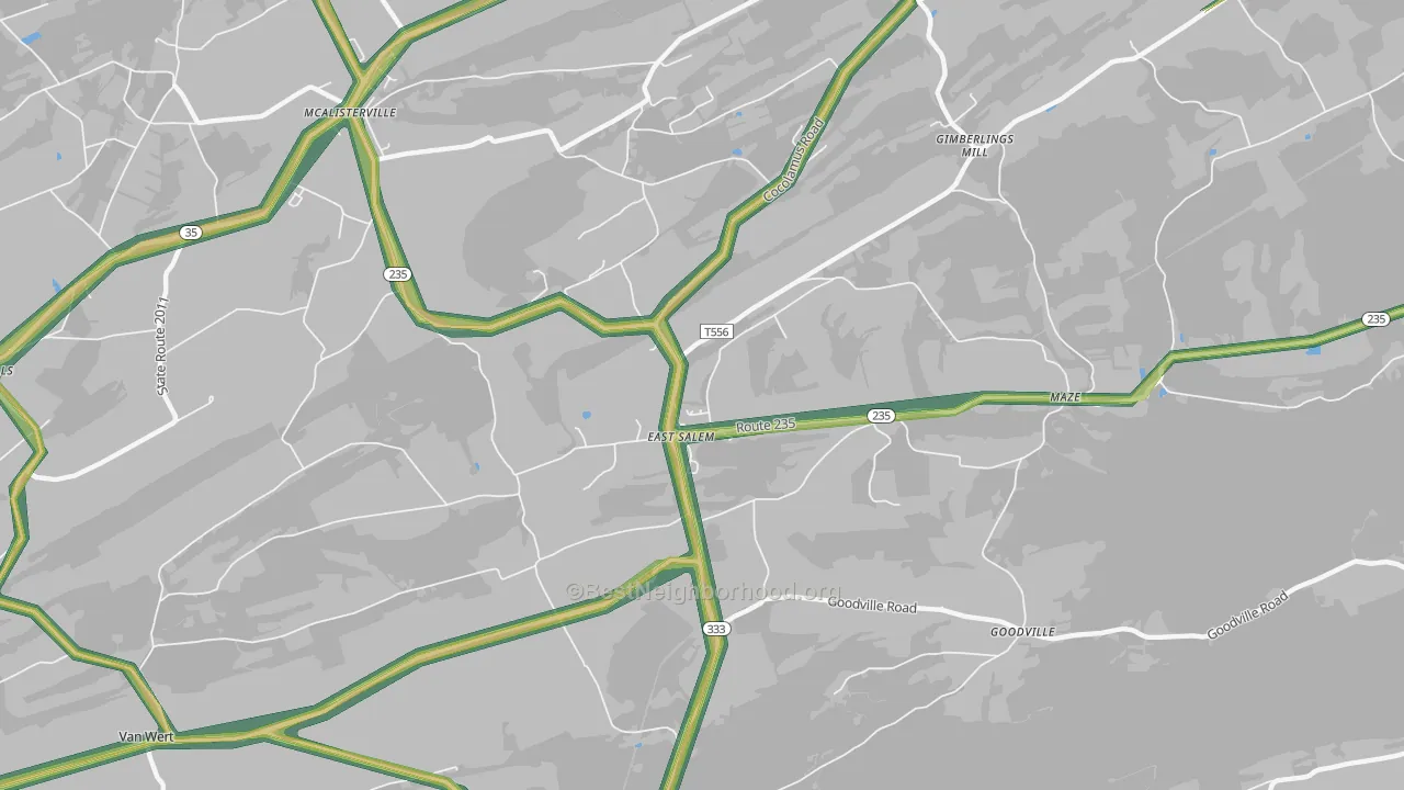 East Salem, PA Map of Noise Levels in East Salem
