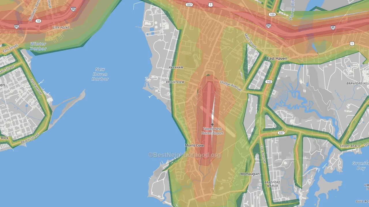 East Shore, East Haven, CT Map of Noise Levels in East Shore