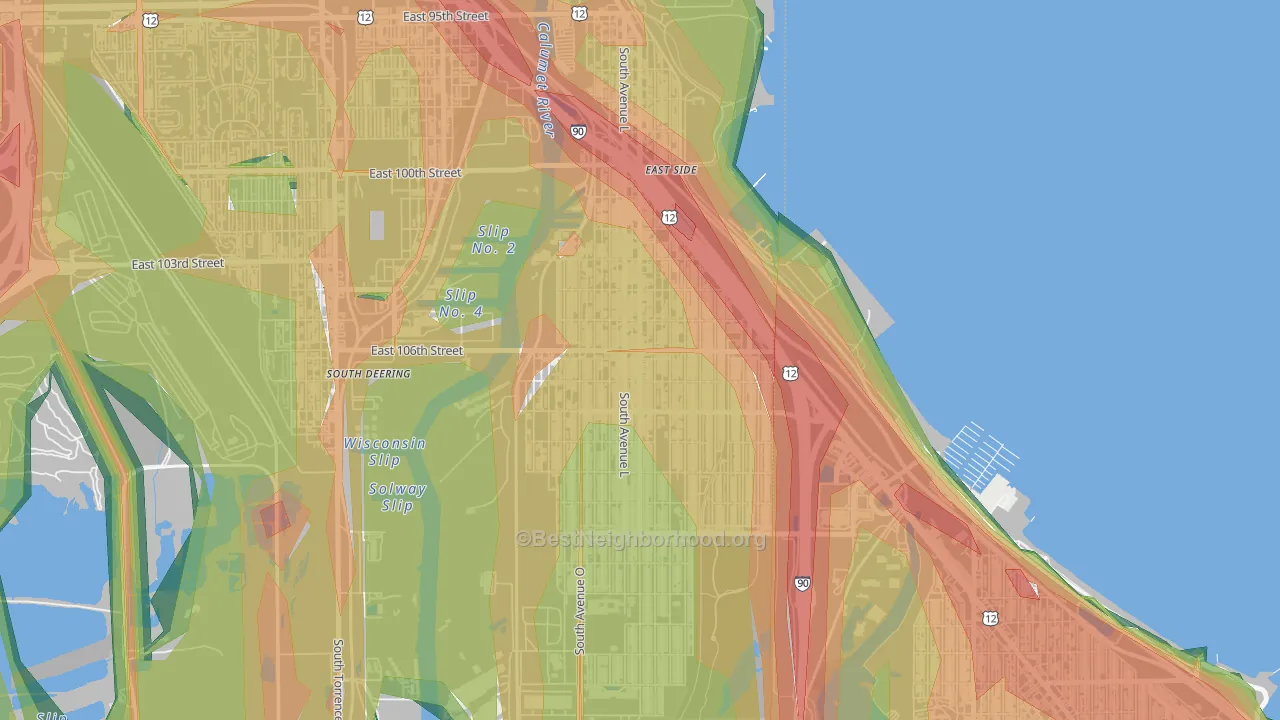 East Side, Chicago, IL Map of Noise Levels in East Side