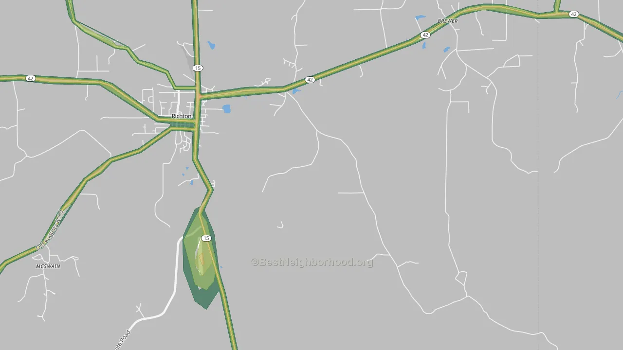 East Side, MS Map of Noise Levels in East Side