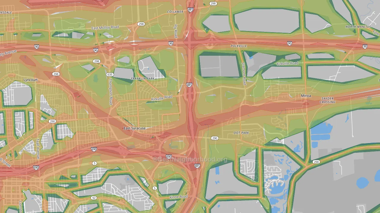 East Syracuse, NY Map of Noise Levels in East Syracuse