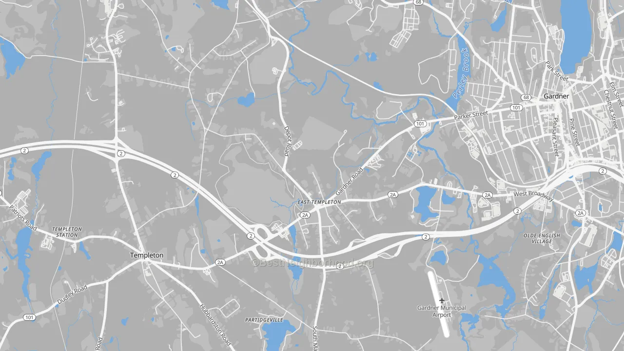 East Templeton, MA Map of Noise Levels in East Templeton