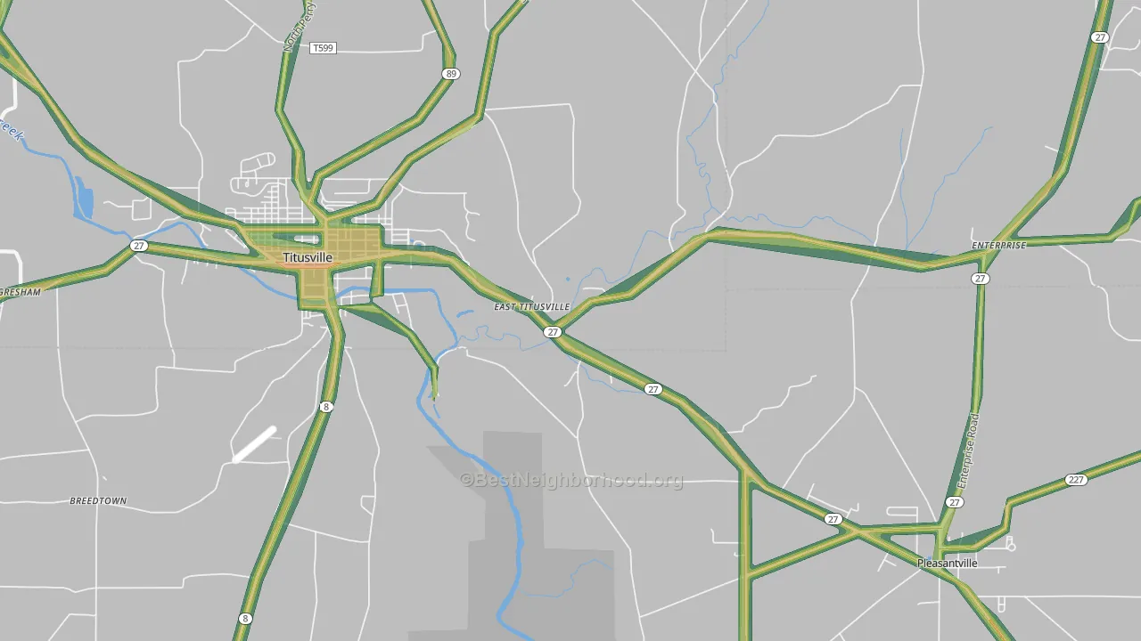 East Titusville, PA Map of Noise Levels in East Titusville