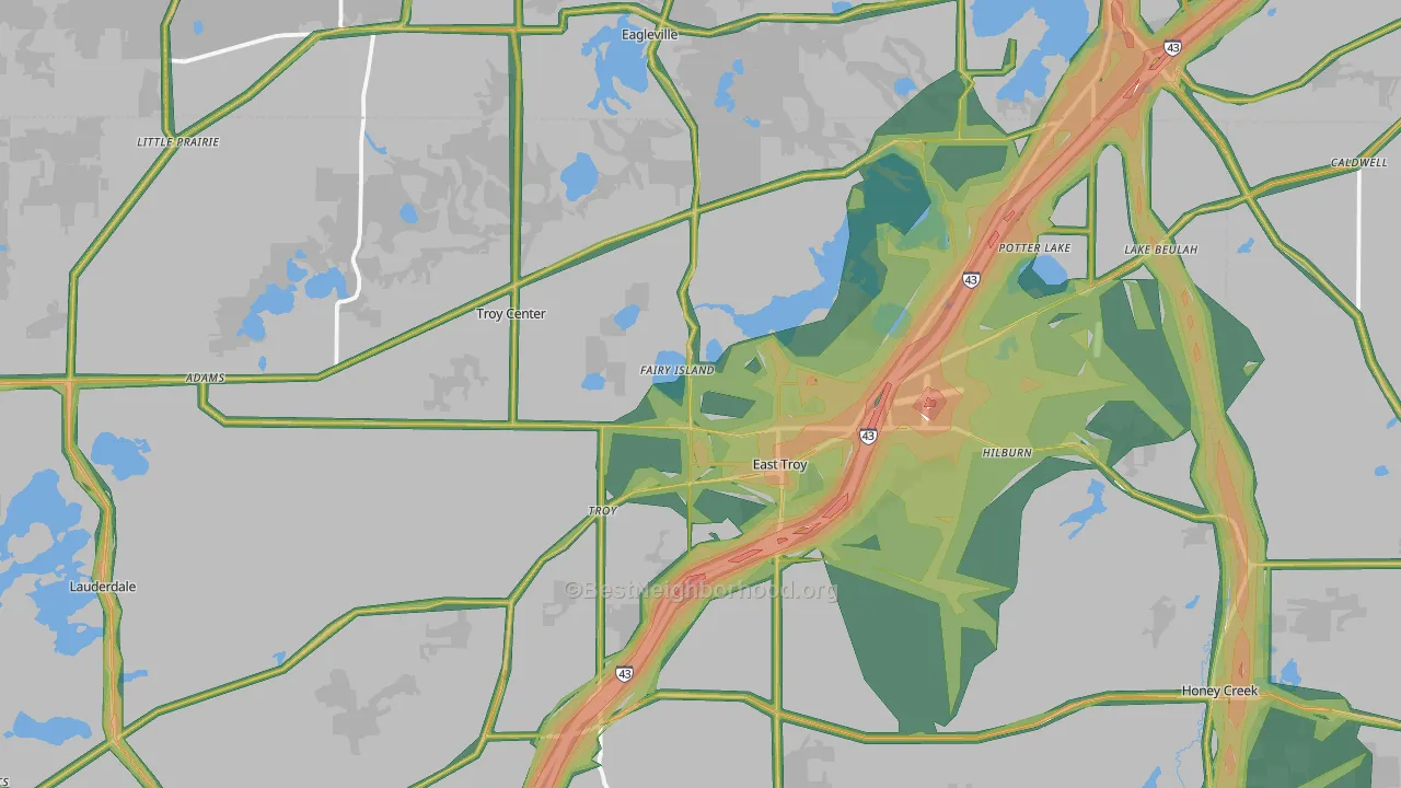 East Troy, WI Map of Noise Levels in East Troy