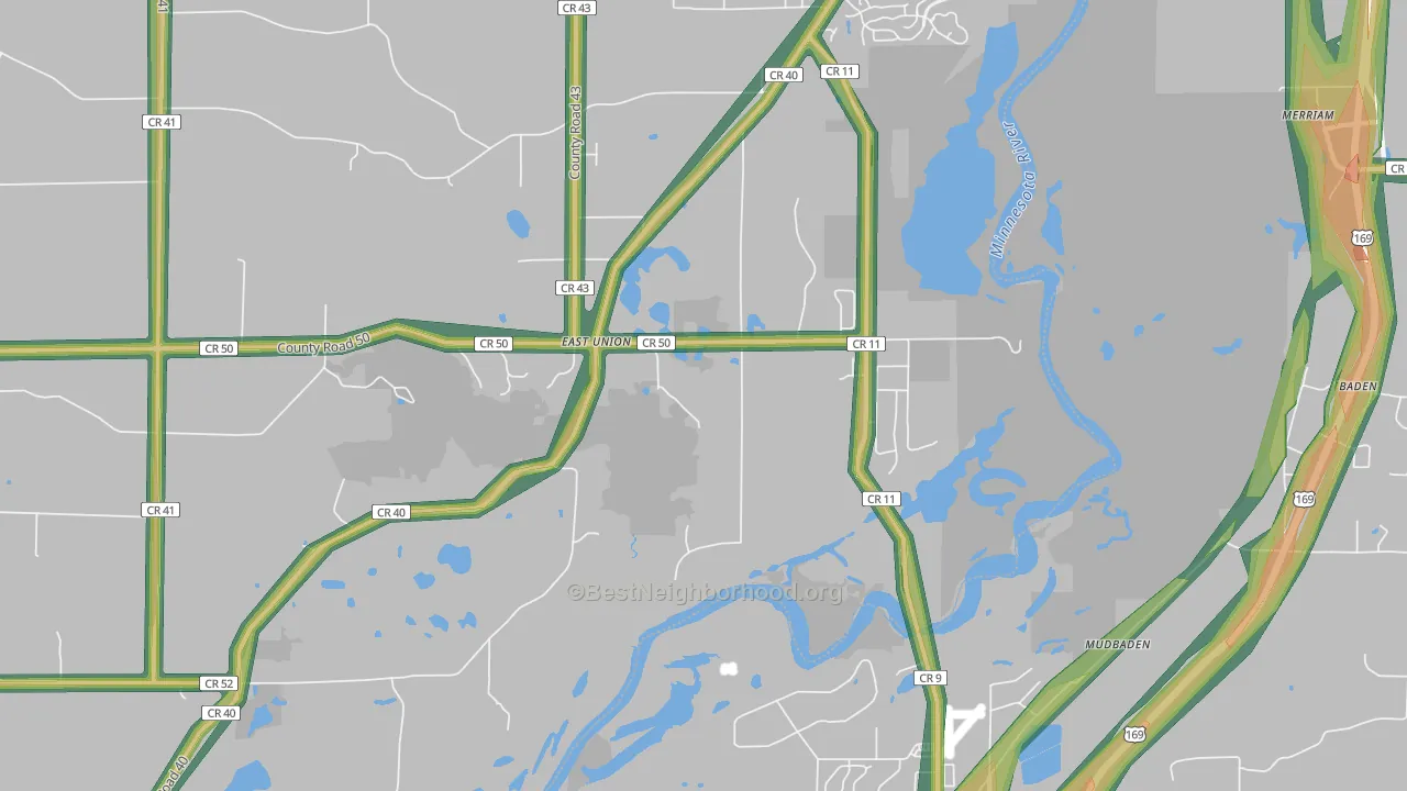 East Union, MN Map of Noise Levels in East Union