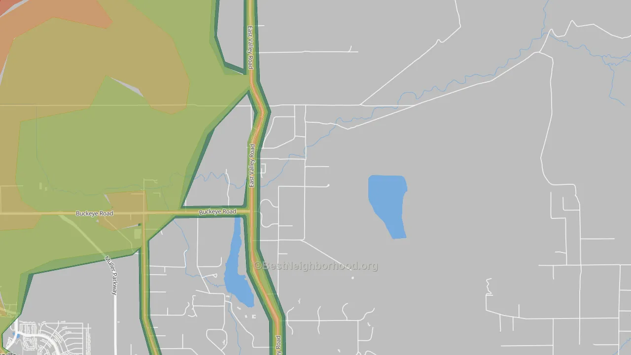 East Valley, NV Map of Noise Levels in East Valley
