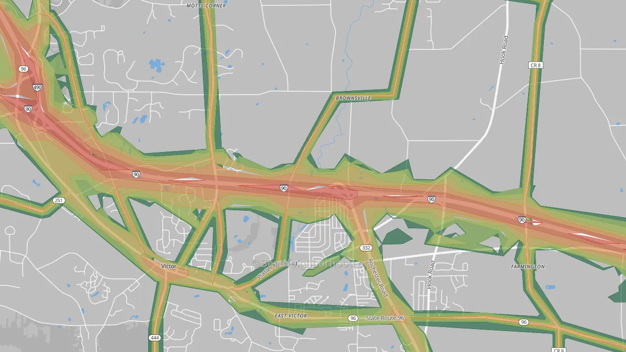 East Victor, NY Map of Noise Levels in East Victor