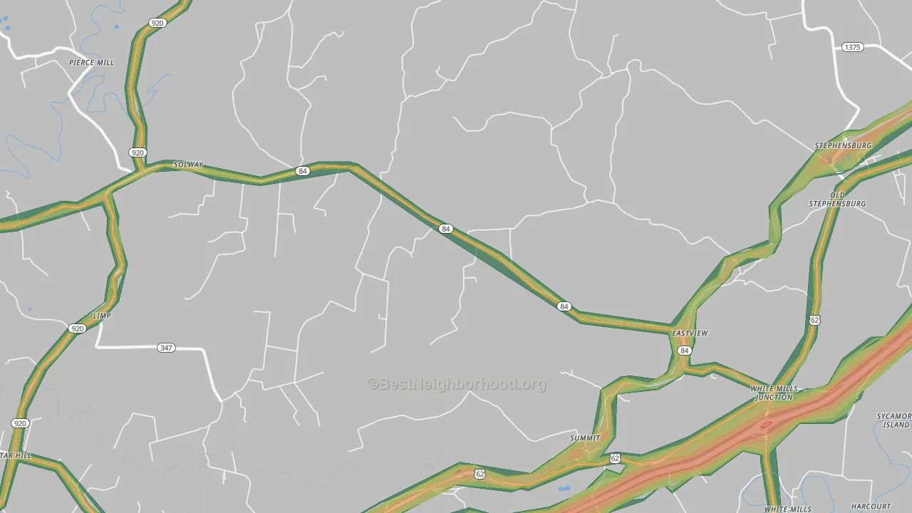 East View, KY Map of Noise Levels in East View