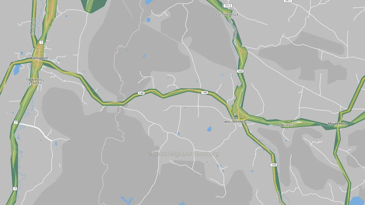 East Wallingford, VT Map of Noise Levels in East Wallingford
