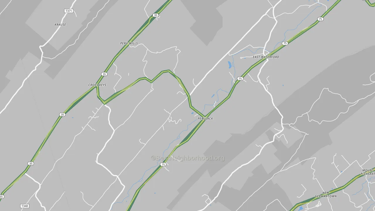 East Waterford, PA Map of Noise Levels in East Waterford