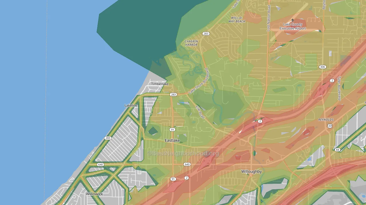 Eastlake, OH Map of Noise Levels in Eastlake