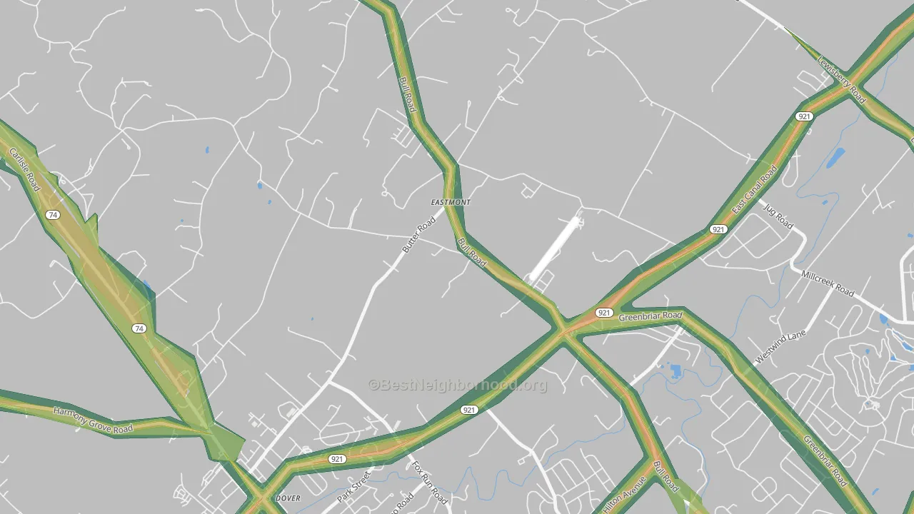 Eastmont, PA Map of Noise Levels in Eastmont