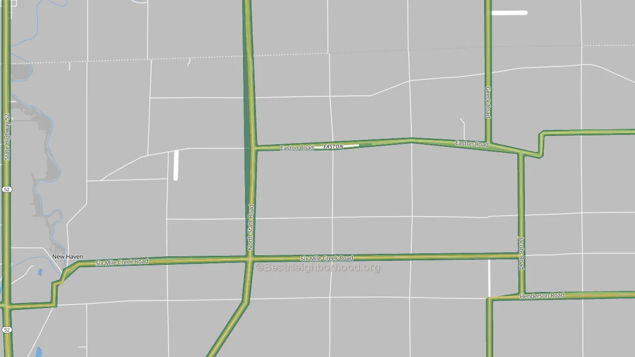 Easton, MI Map of Noise Levels in Easton