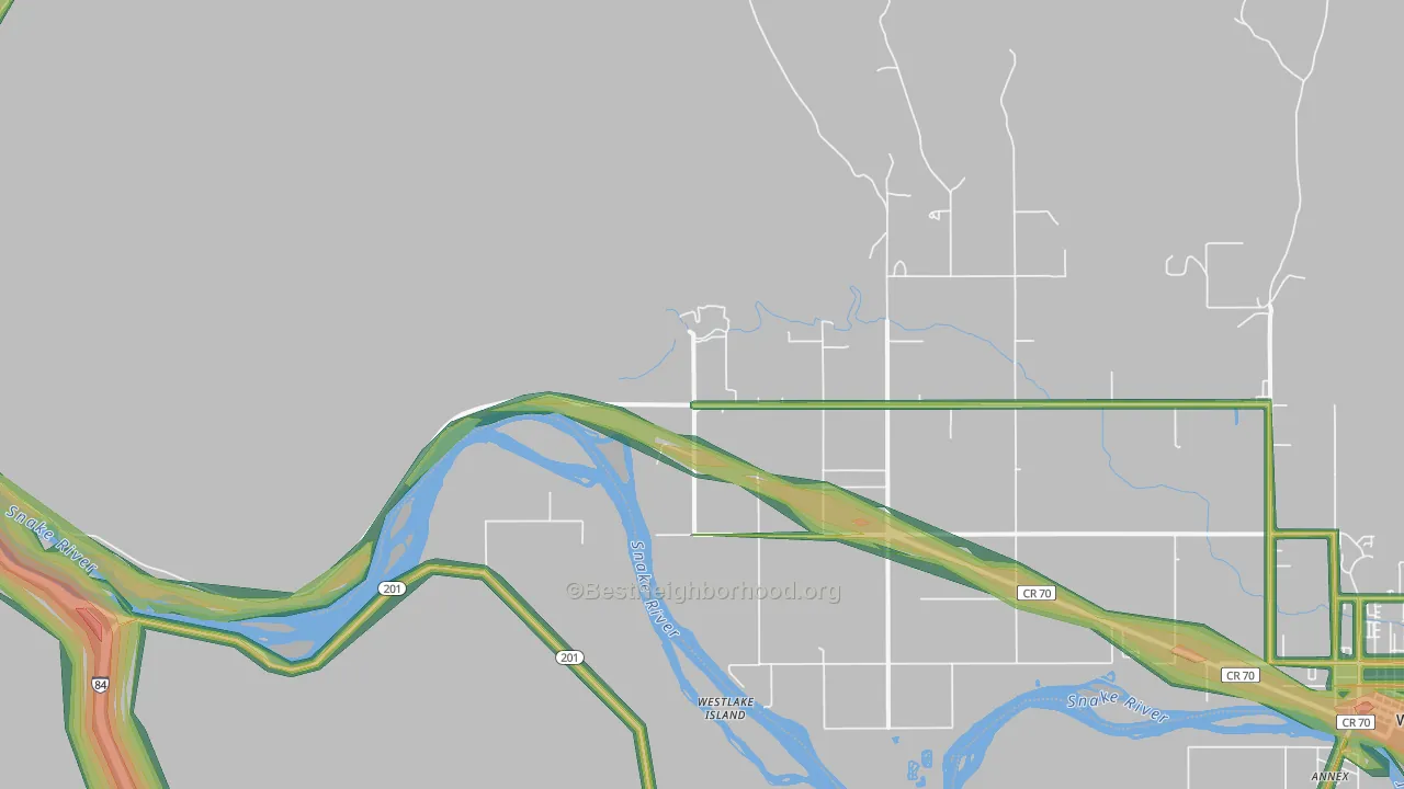 Eaton, ID Map of Noise Levels in Eaton