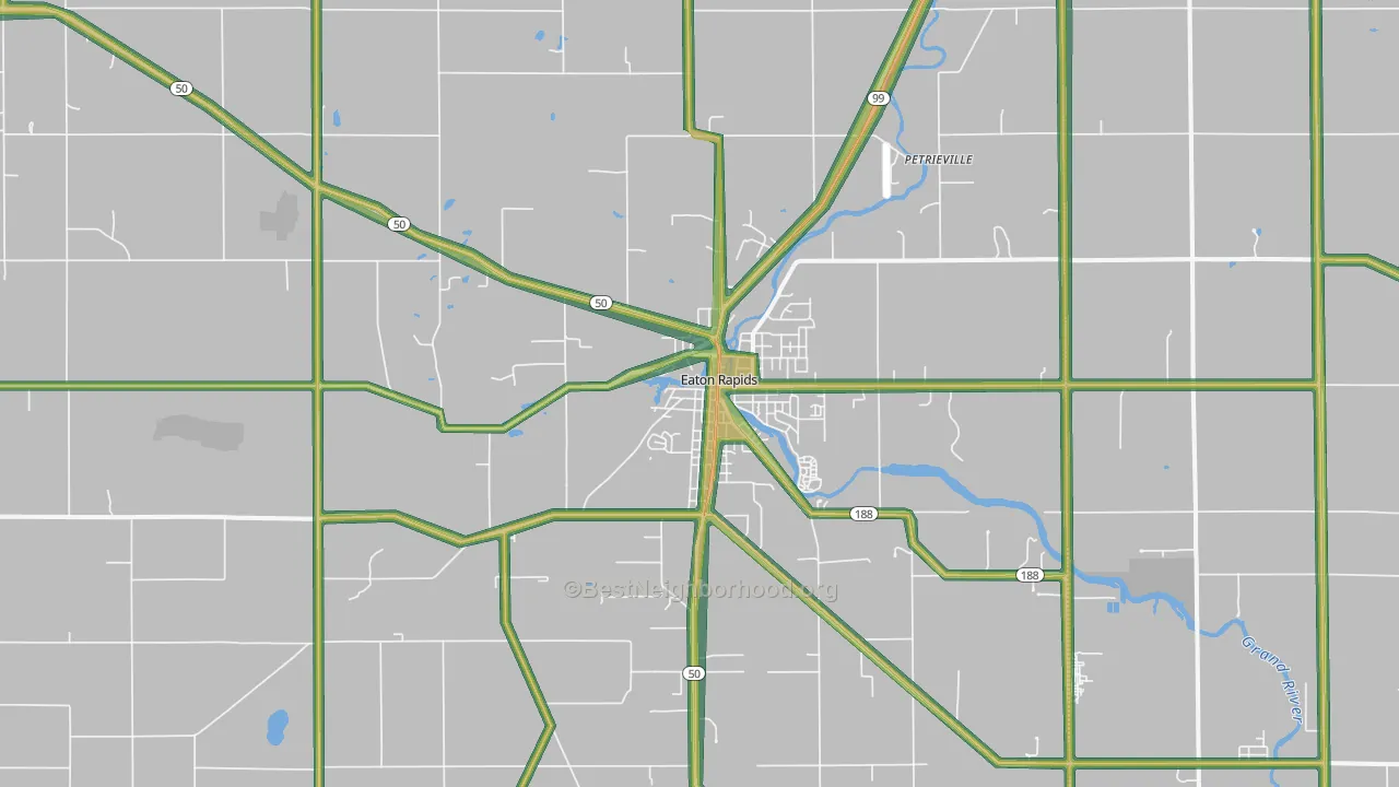 Eaton Rapids, MI Map of Noise Levels in Eaton Rapids