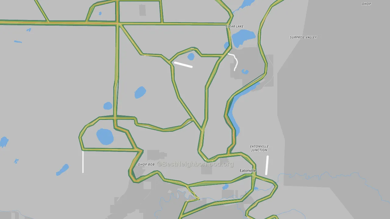 Eatonville, WA Map of Noise Levels in Eatonville