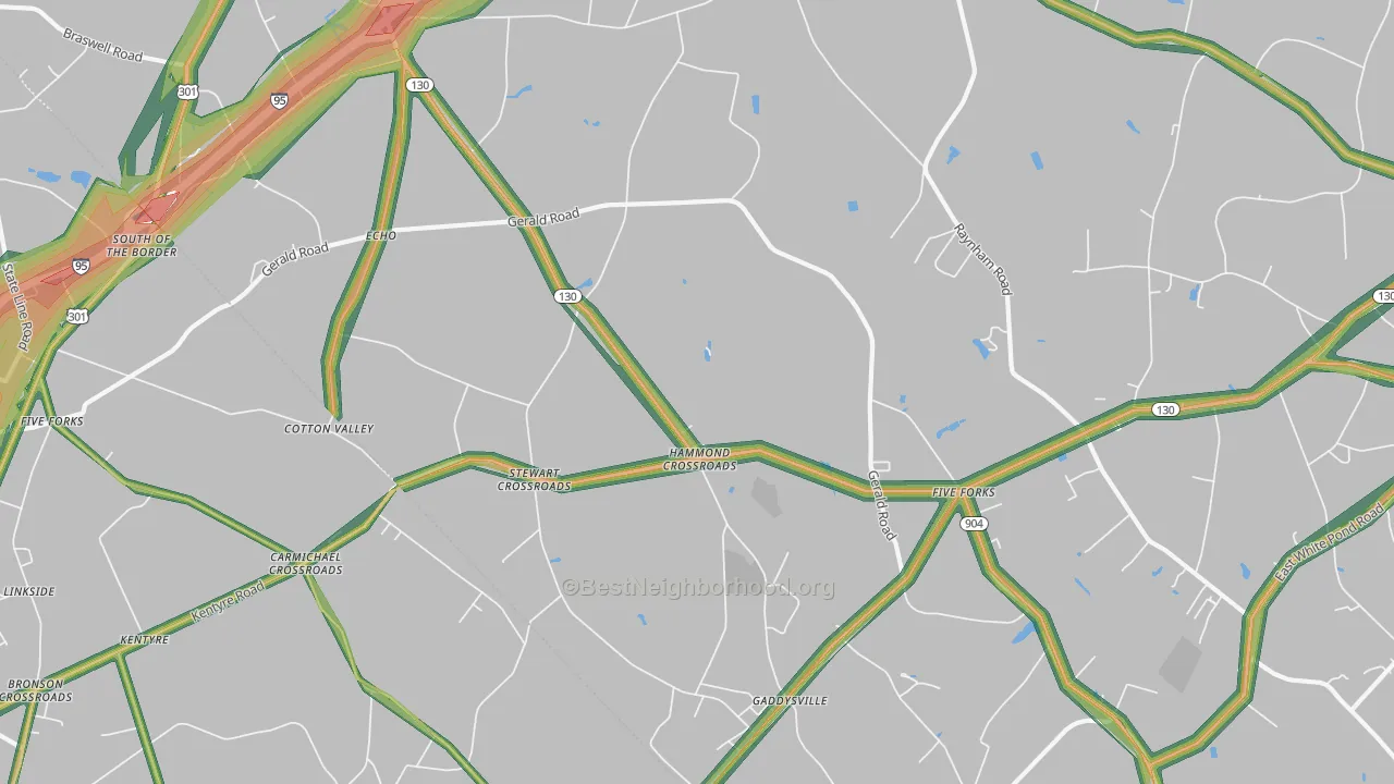 Echo, NC Map of Noise Levels in Echo