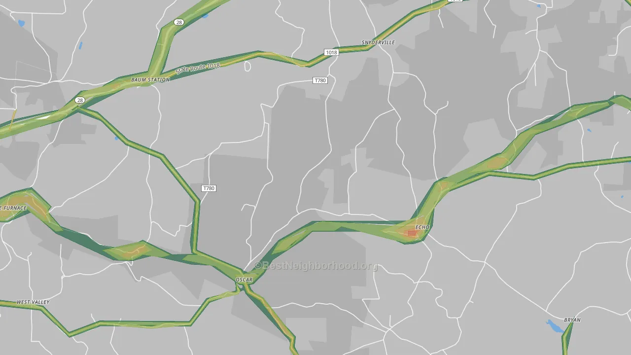 Echo, PA Map of Noise Levels in Echo