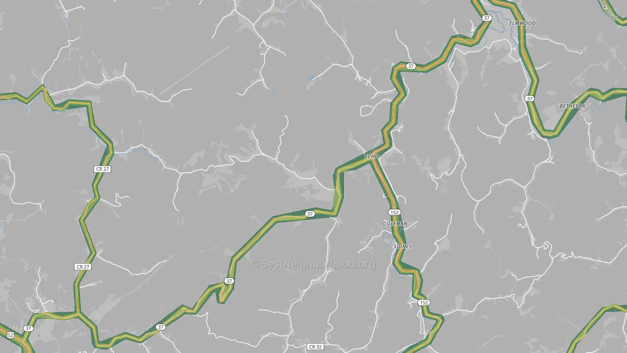 Echo, WV Map of Noise Levels in Echo