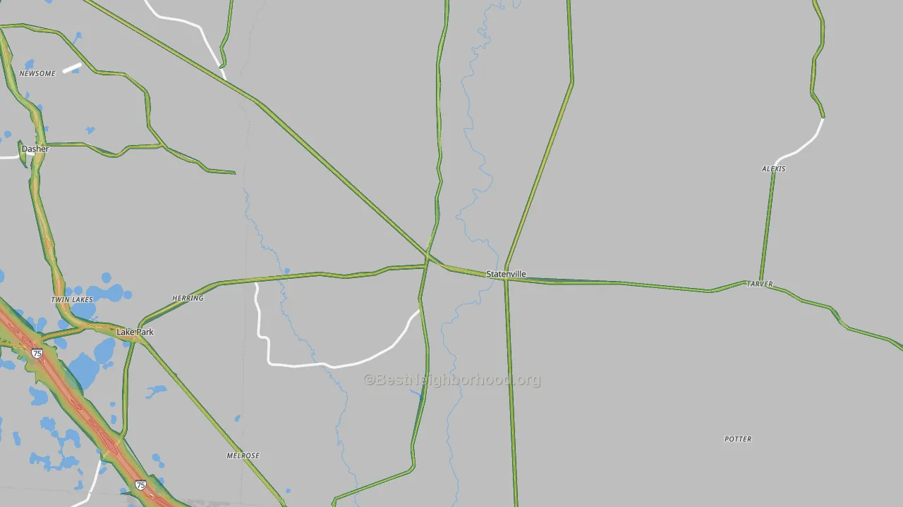 Echols County, GA Map of Noise Levels in Echols County