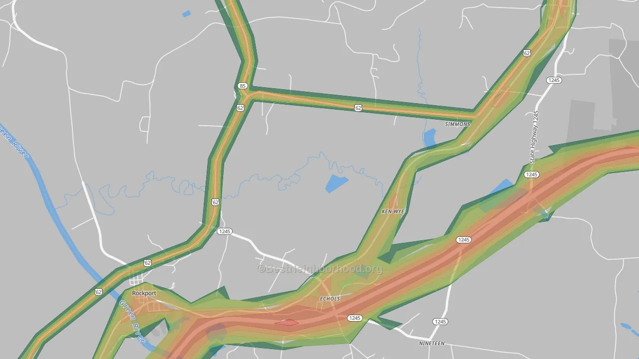 Echols, KY Map of Noise Levels in Echols