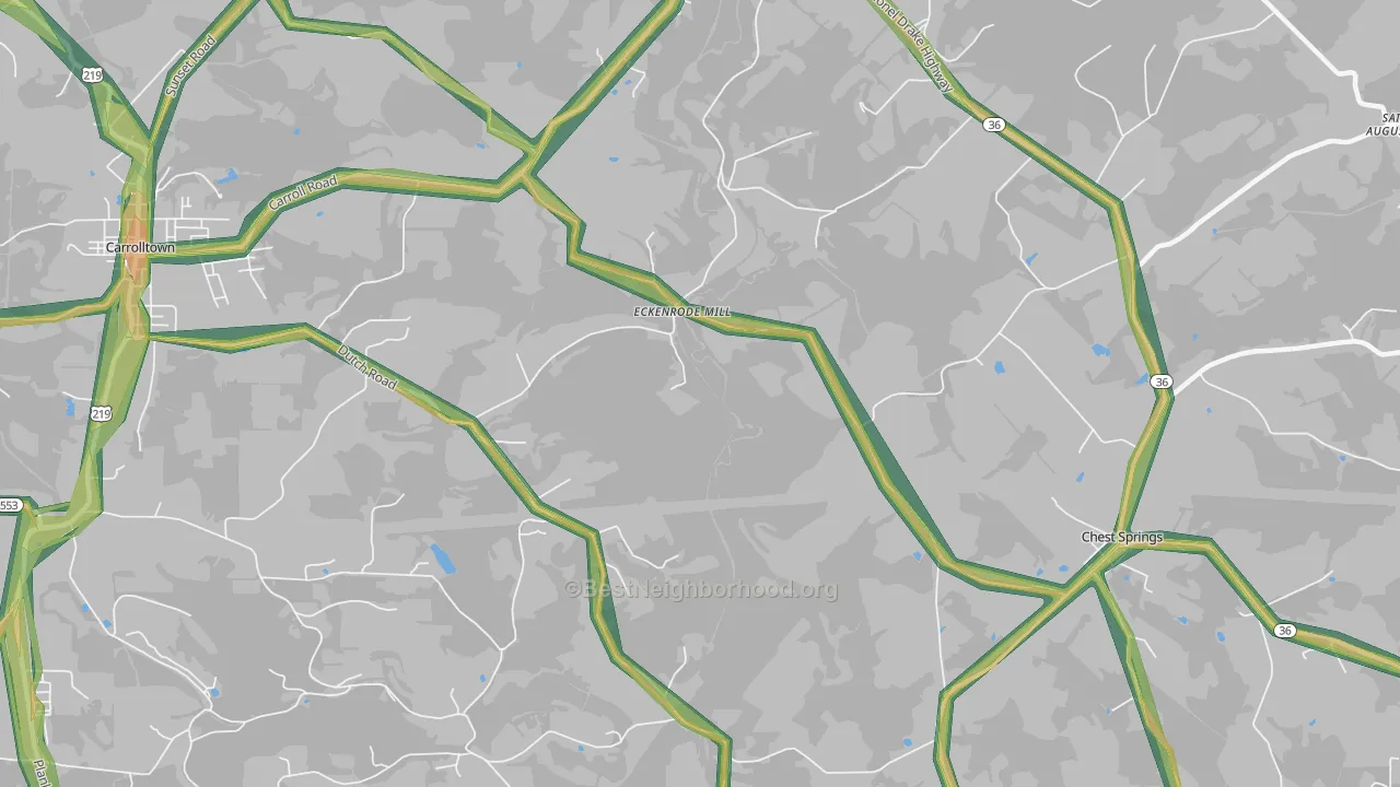 Eckenrode Mill, PA Map of Noise Levels in Eckenrode Mill