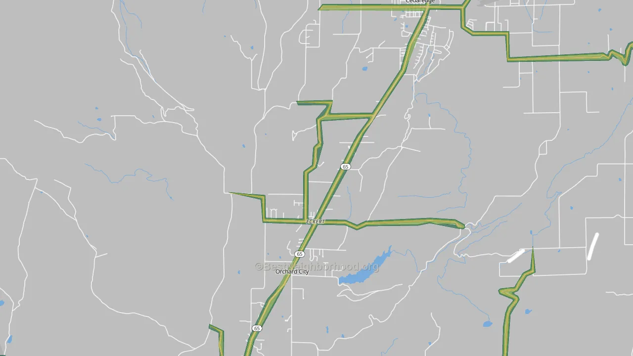 Eckert, CO Map of Noise Levels in Eckert
