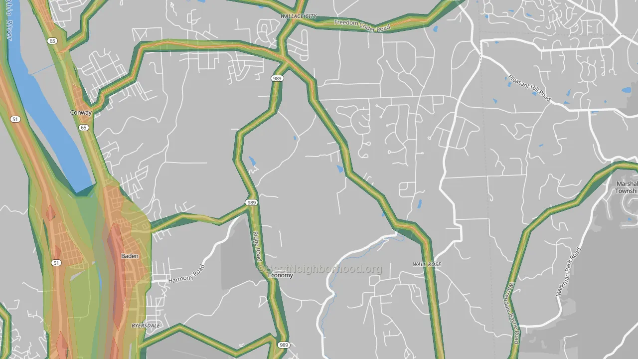 Economy, PA Map of Noise Levels in Economy