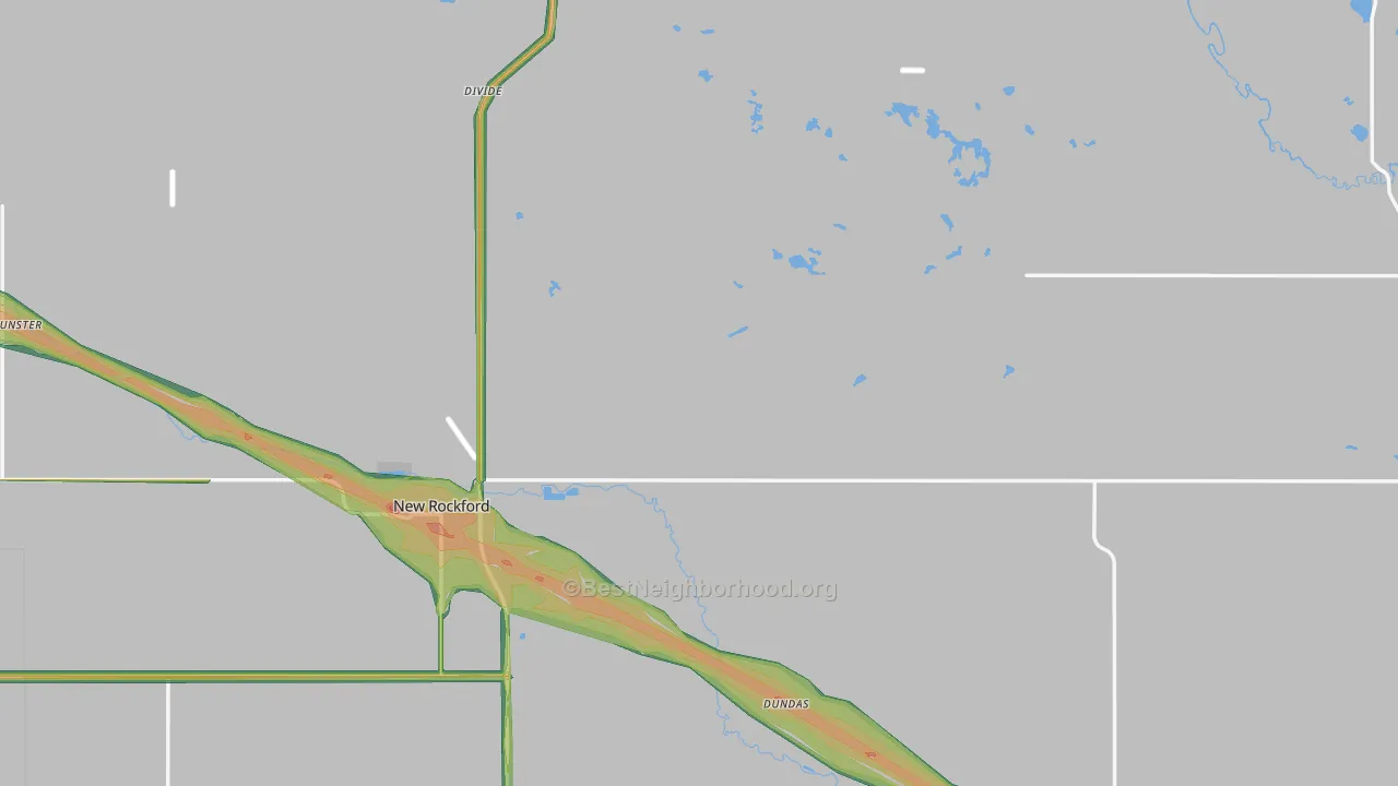 Eddy County, ND Map of Noise Levels in Eddy County