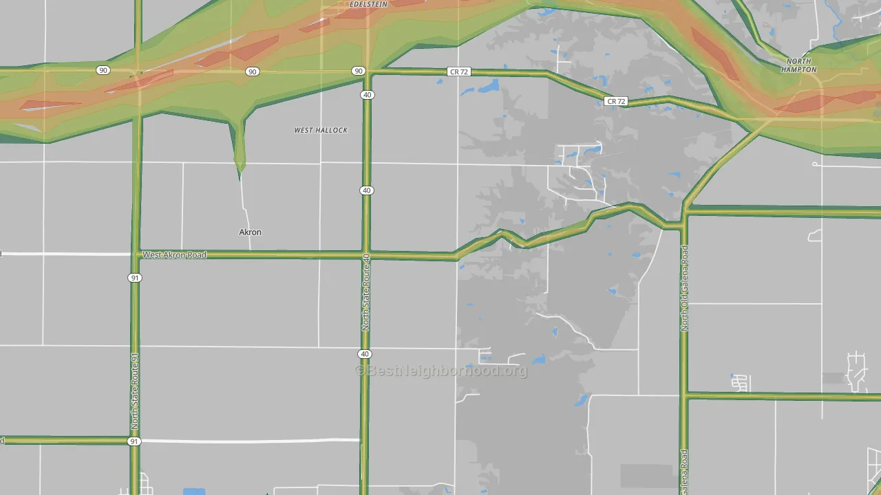 Edelstein, IL Map of Noise Levels in Edelstein