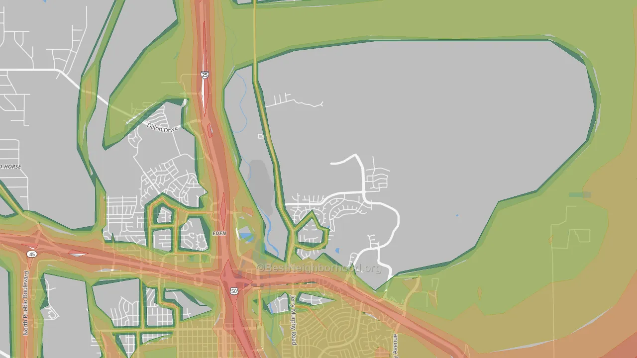 Eden, CO Map of Noise Levels in Eden