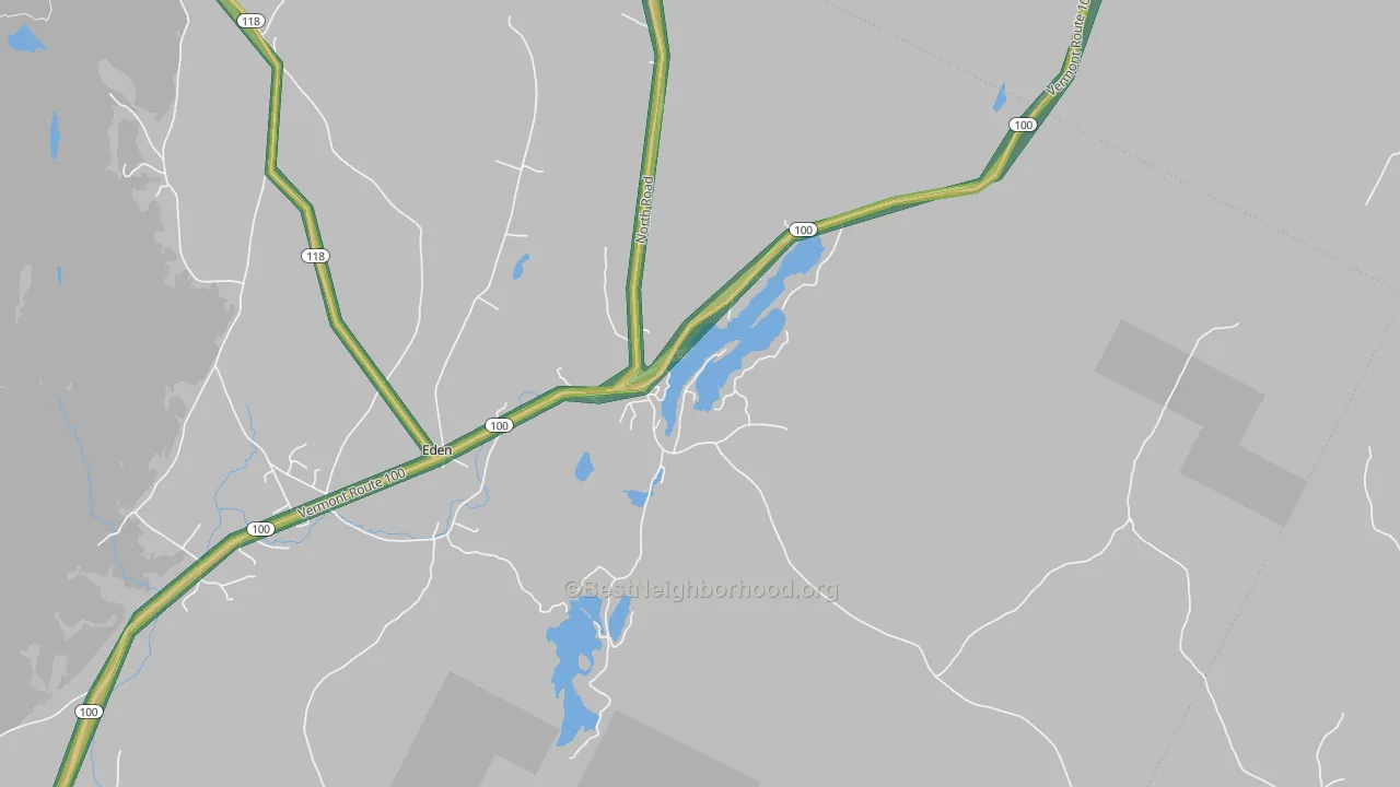 Eden Mills, VT Map of Noise Levels in Eden Mills