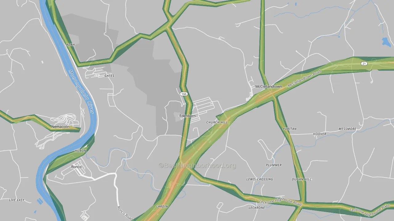 Edenborn, PA Map of Noise Levels in Edenborn
