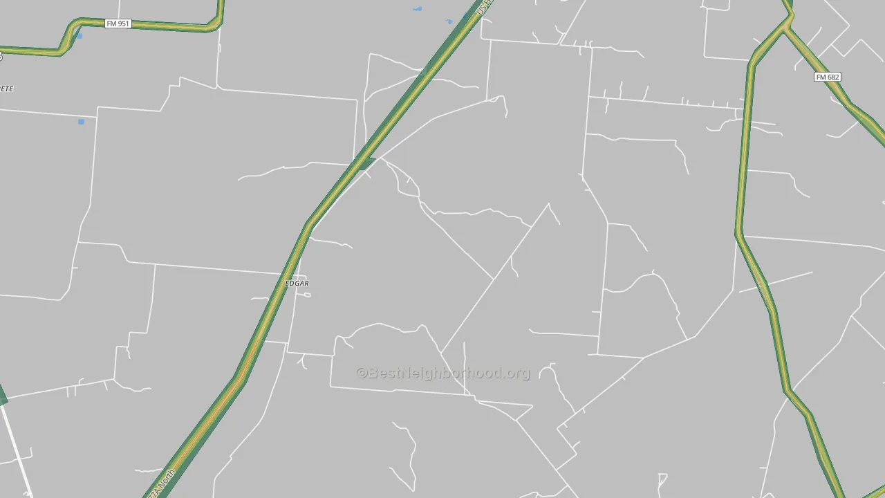 Edgar, TX Map of Noise Levels in Edgar