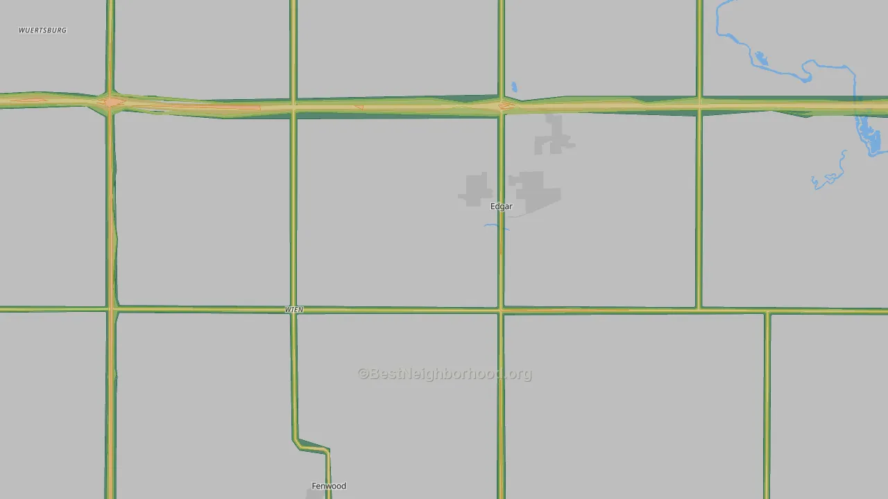 Edgar, WI Map of Noise Levels in Edgar