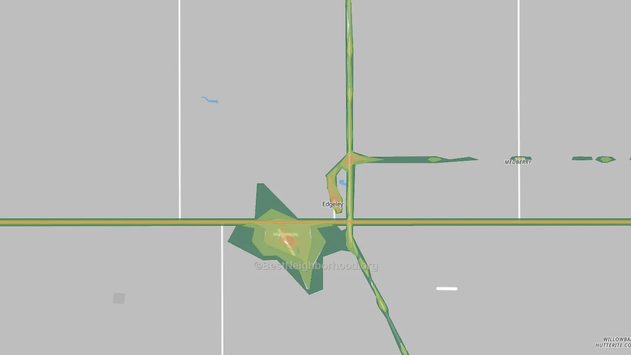 Edgeley, ND Map of Noise Levels in Edgeley