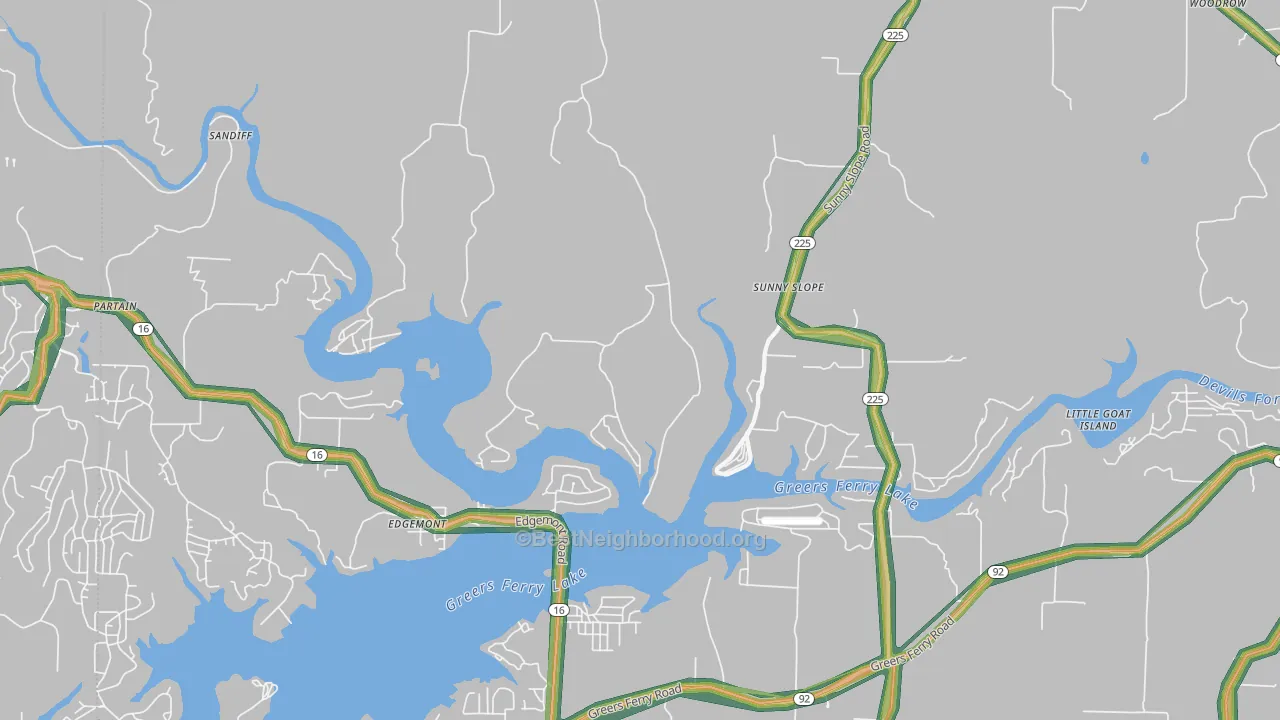 Edgemont, AR Map of Noise Levels in Edgemont