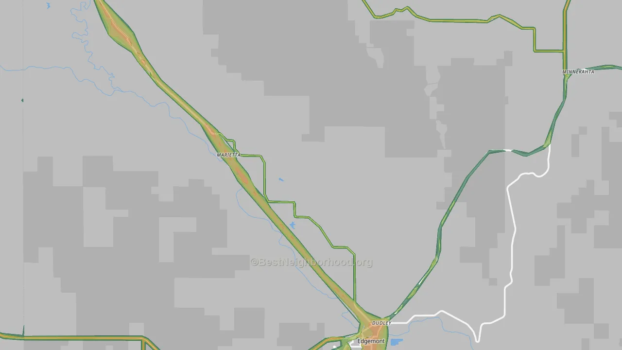 Edgemont, SD Map of Noise Levels in Edgemont