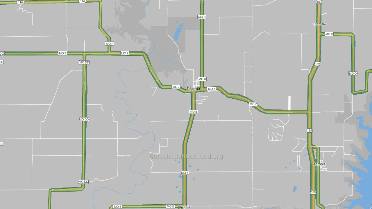 Edgerton, MO Map of Noise Levels in Edgerton
