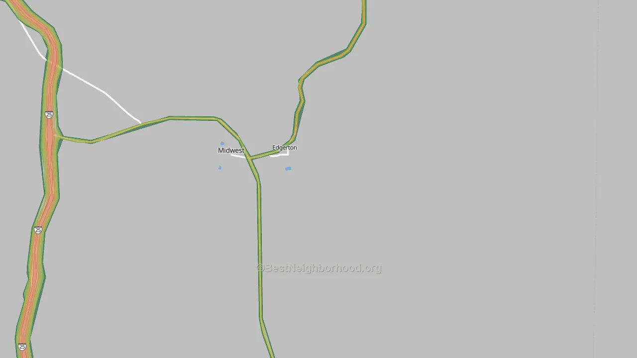 Edgerton, WY Map of Noise Levels in Edgerton