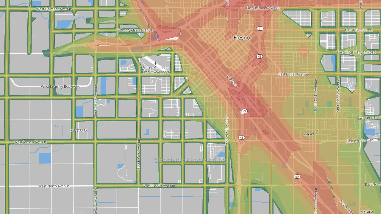 Edison, Fresno, CA Map of Noise Levels in Edison
