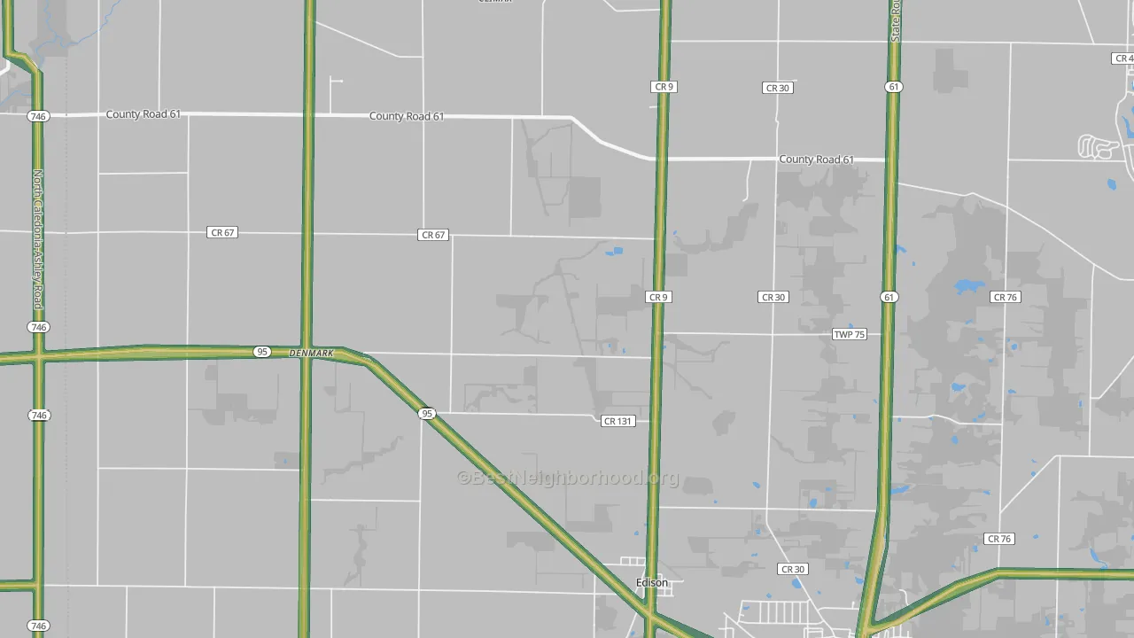 Edison, OH Map of Noise Levels in Edison