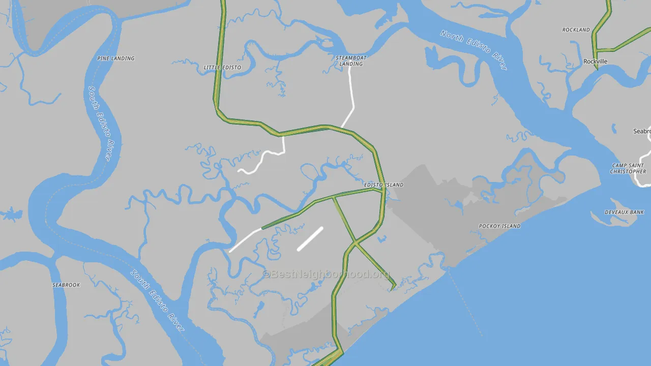 Edisto Island, SC Map of Noise Levels in Edisto Island