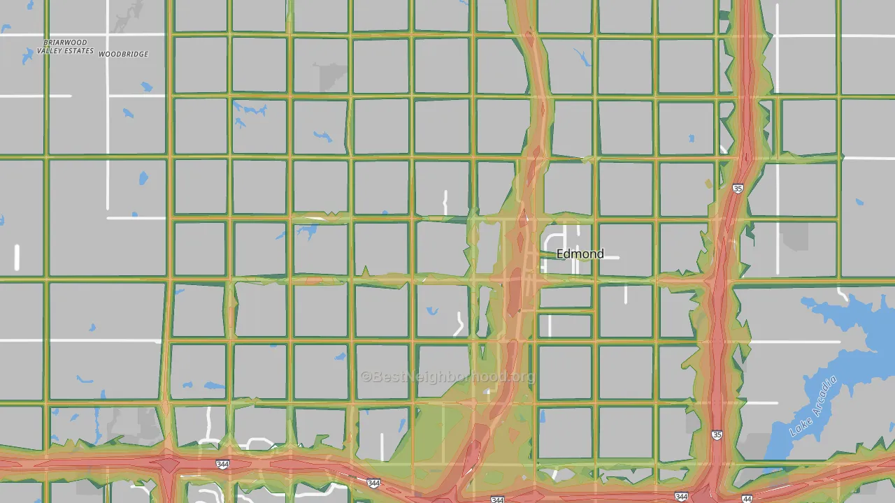 Edmond, OK Map of Noise Levels in Edmond