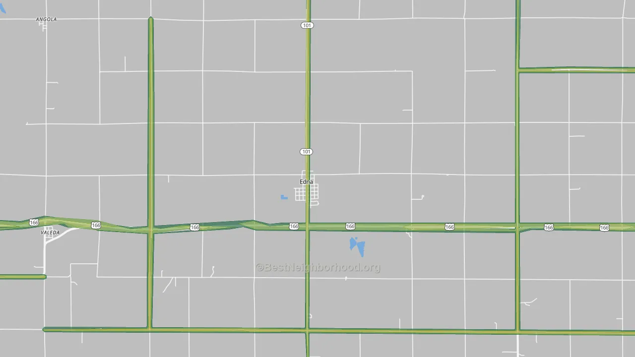 Edna, KS Map of Noise Levels in Edna